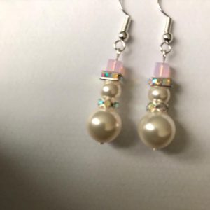 Iridescent Snowman Earrings