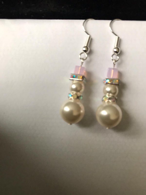 Iridescent Snowman Earrings