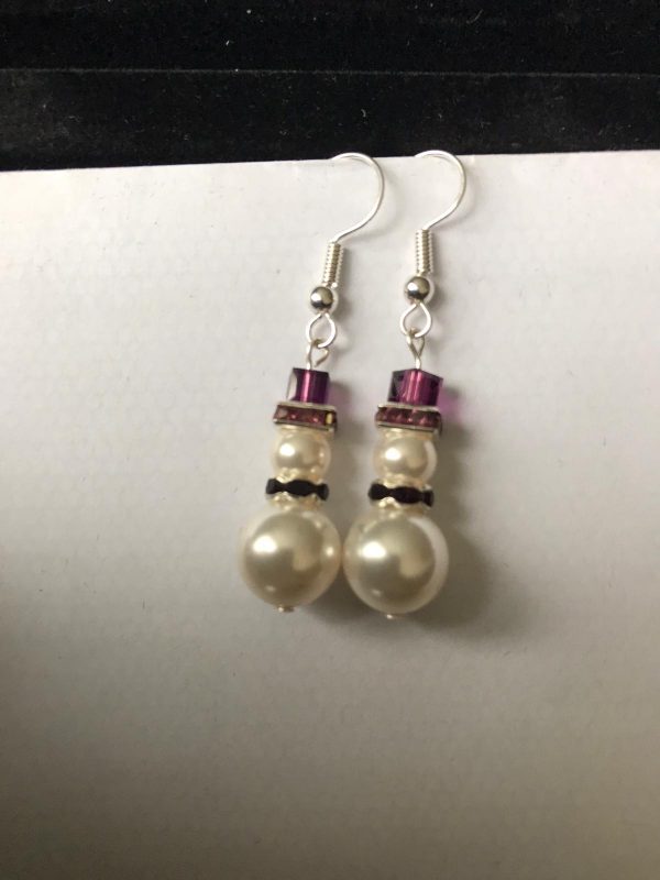 Iridescent Snowman Earrings - Image 3