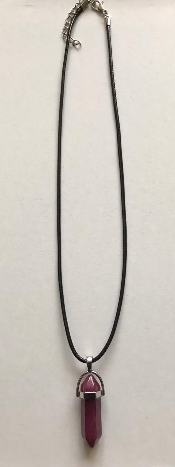 Wax Cord Necklace with Stone Pendant - Image 4