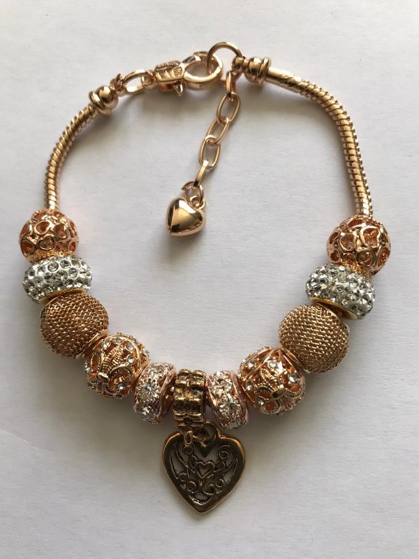 Handmade Gold Coloured Charm Bracelet