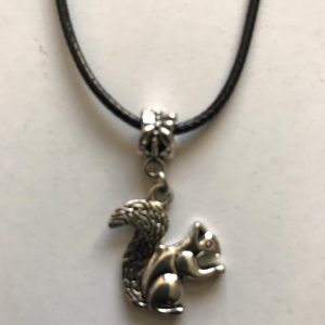 Wax Cord Squirrel Necklace 16"