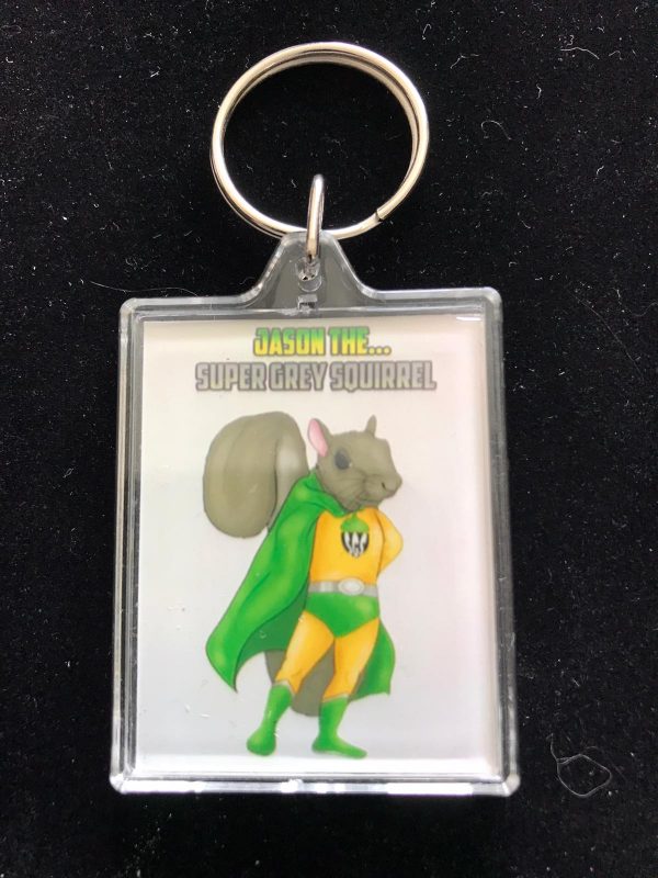 Jason The Super Grey Squirrel Keyring