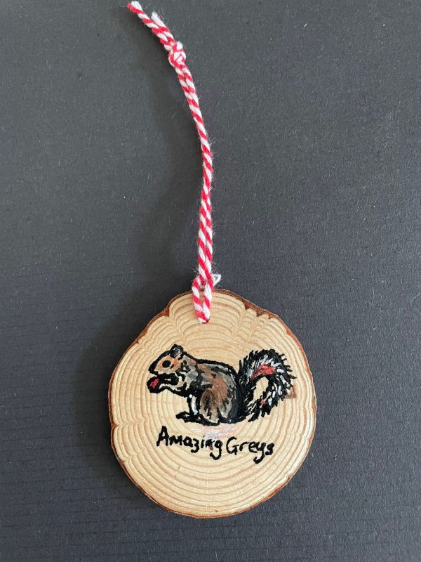 Hand Painted Vegan Ink Hanging Log Slice Decoration - Image 2