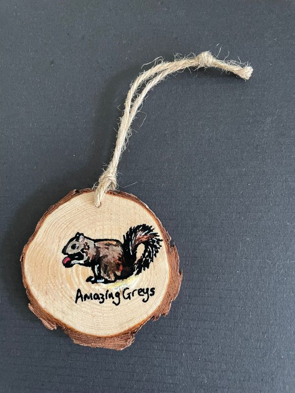 Hand Painted Vegan Ink Hanging Log Slice Decoration - Image 4