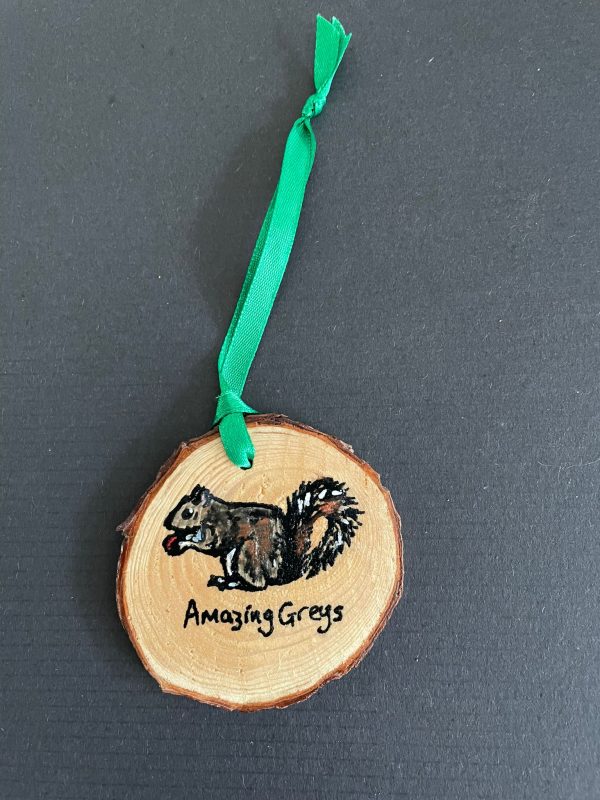 Hand Painted Vegan Ink Hanging Log Slice Decoration - Image 5