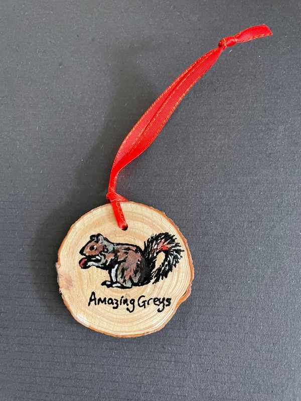 Hand Painted Vegan Ink Hanging Log Slice Decoration - Image 3
