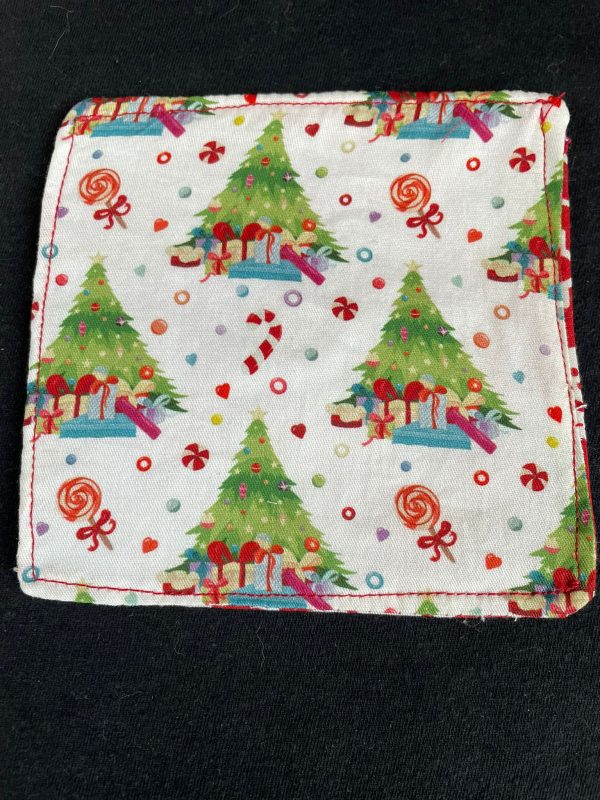 Handmade Fabric Christmas Coasters (12cm x 12cm) - Image 7