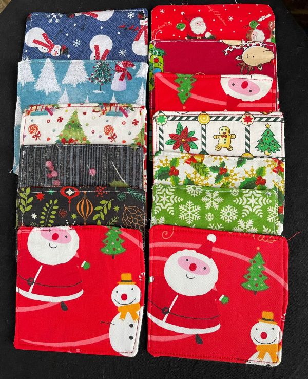 Handmade Fabric Christmas Coasters (12cm x 12cm)